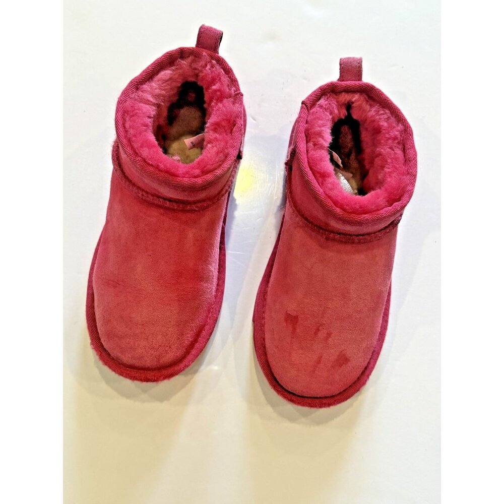 UGG Kid's Ultra Mini Berry Pink Classic Suede Boots 1130750K Youth Sz 2